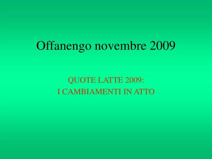offanengo novembre 2009