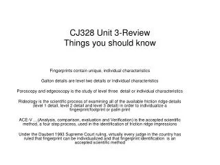CJ328 Unit 3-Review Things you should know