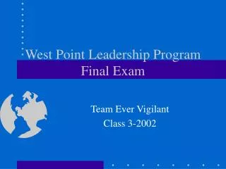 West Point Leadership Program Final Exam
