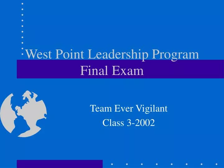 west point leadership program final exam