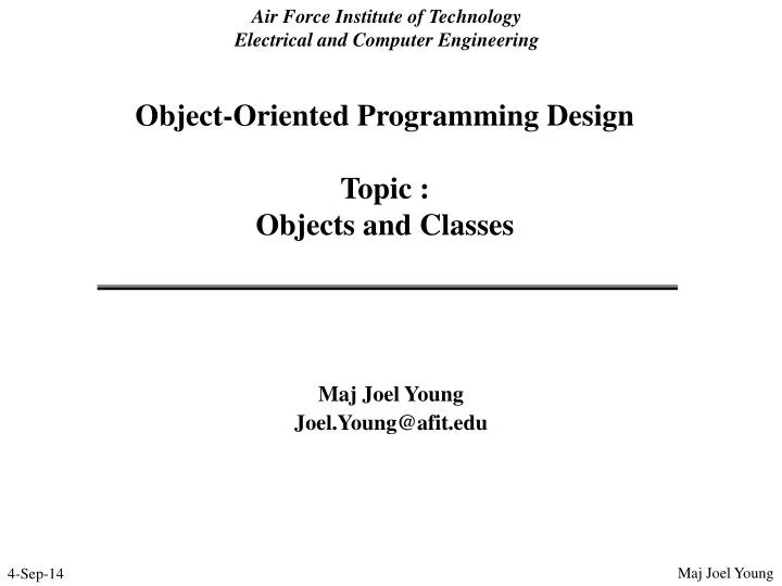 object oriented programming design topic objects and classes