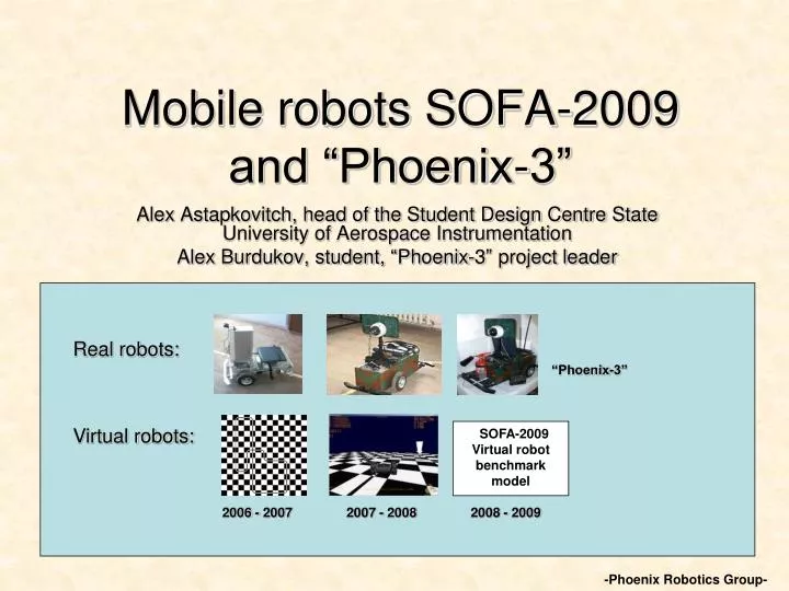 mobile robots sofa 2009 and phoenix 3