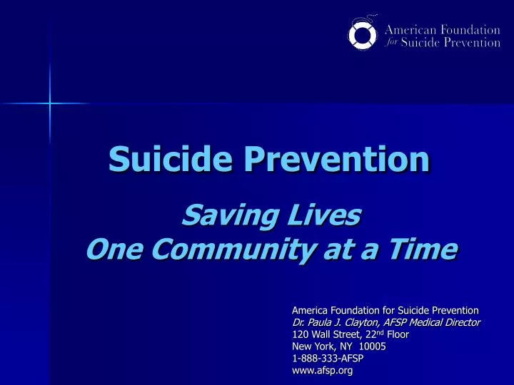 suicide prevention saving lives one community at a time