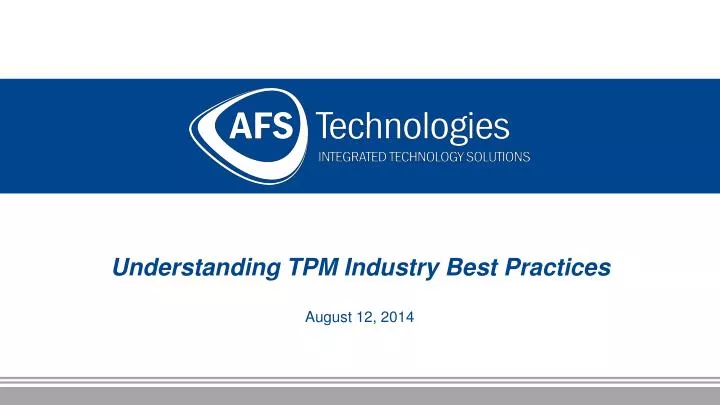 understanding tpm industry best practices
