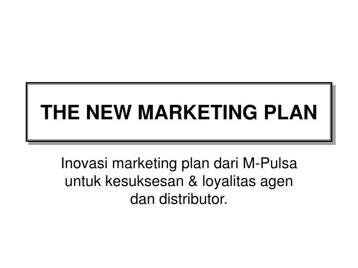 the new marketing plan