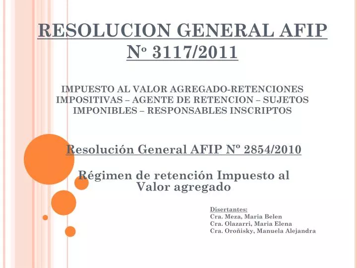 resoluci n general afip n 2854 2010 r gimen de retenci n impuesto al valor agregado