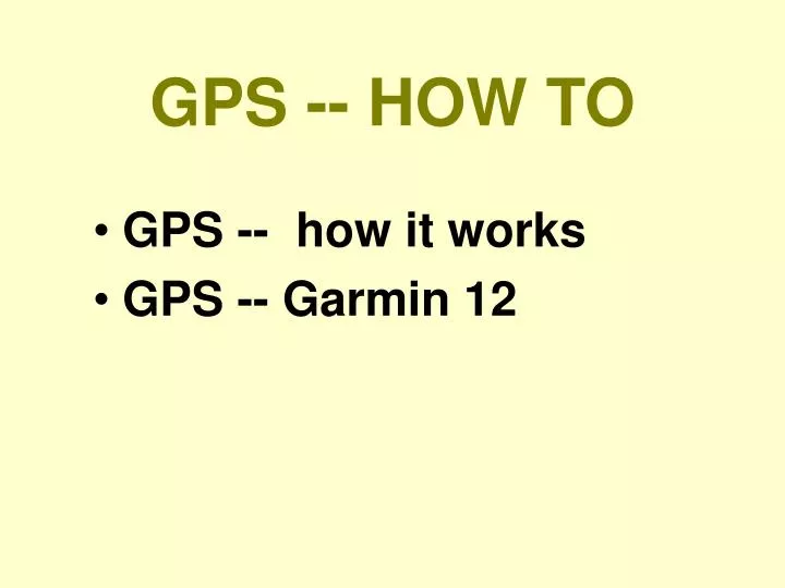 gps how to