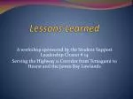 Lessons Learned - slide 1
