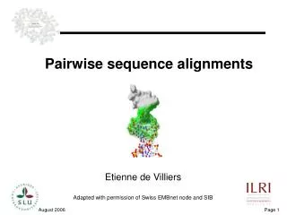 Pairwise sequence alignments