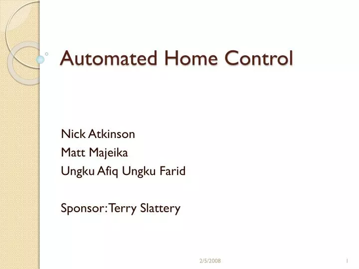 automated home control