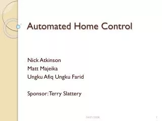 Automated Home Control