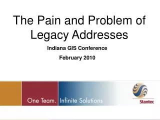 The Pain and Problem of Legacy Addresses