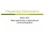 Organizing Information - slide 1