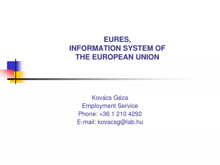 eures information system of the european union