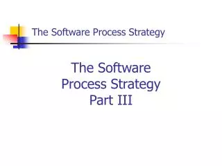 The Software Process Strategy