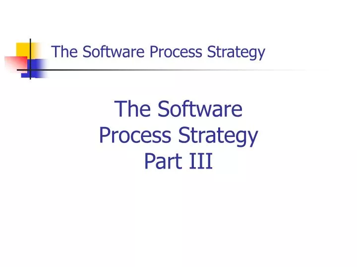 the software process strategy