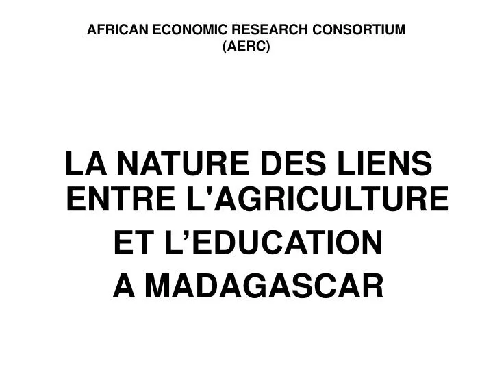 african economic research consortium aerc