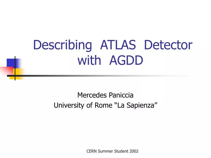 describing atlas detector with agdd