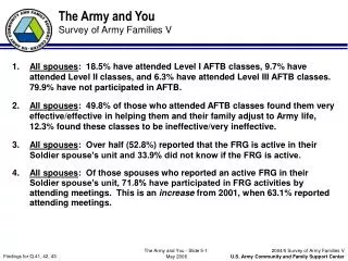 The Army and You Survey of Army Families V