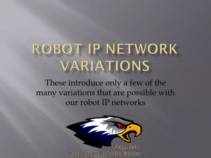 robot ip network variations