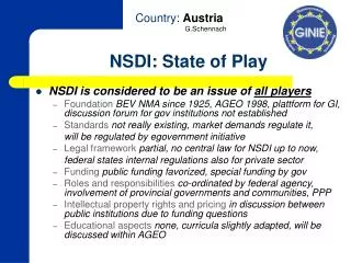 NSDI: State of Play