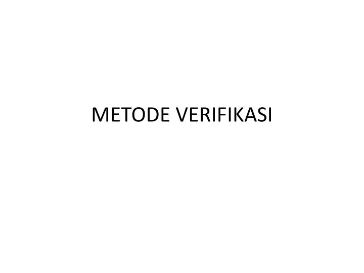 metode verifikasi