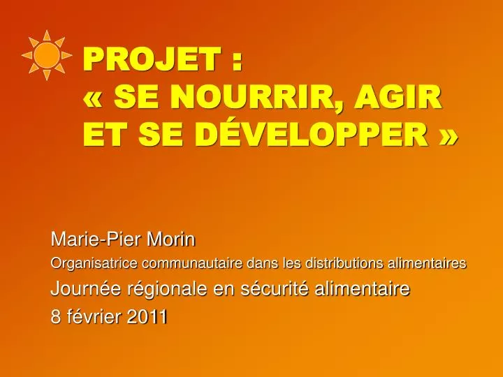 projet se nourrir agir et se d velopper