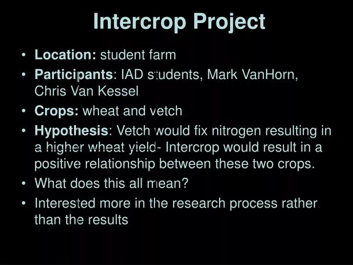 intercrop project