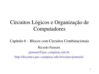 circuitos l gicos e organiza o de computadores cap tulo 6 blocos com circuitos combinacionais