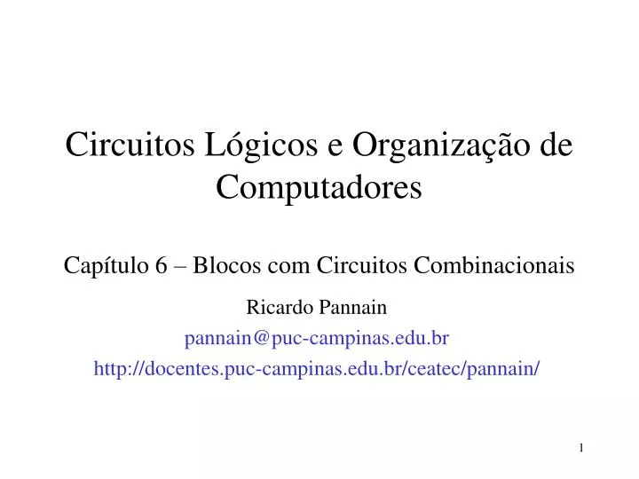 circuitos l gicos e organiza o de computadores cap tulo 6 blocos com circuitos combinacionais