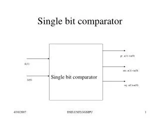 Single bit comparator
