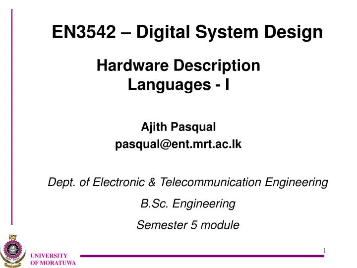 en3542 digital system design
