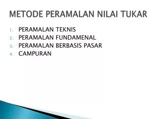 metode peramalan nilai tukar