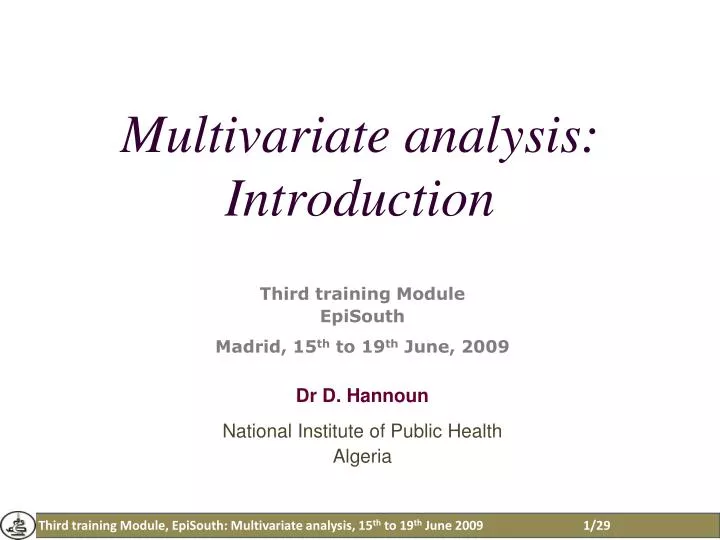 multivariate analysis introduction