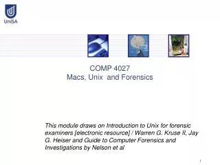 COMP 4027 Macs, Unix and Forensics