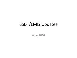 SSDT/EMIS Updates