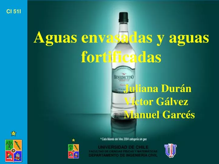 aguas envasadas y aguas fortificadas