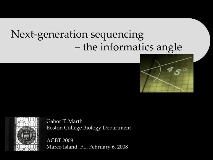 next generation sequencing the informatics angle