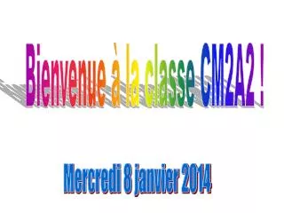 Bienvenue à la classe CM2A2 !