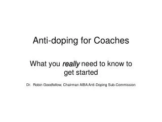 Anti-doping for Coaches