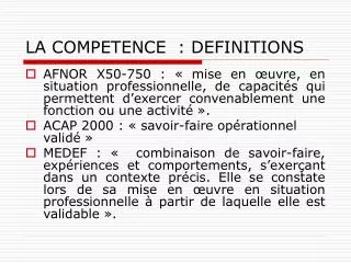 la competence definitions