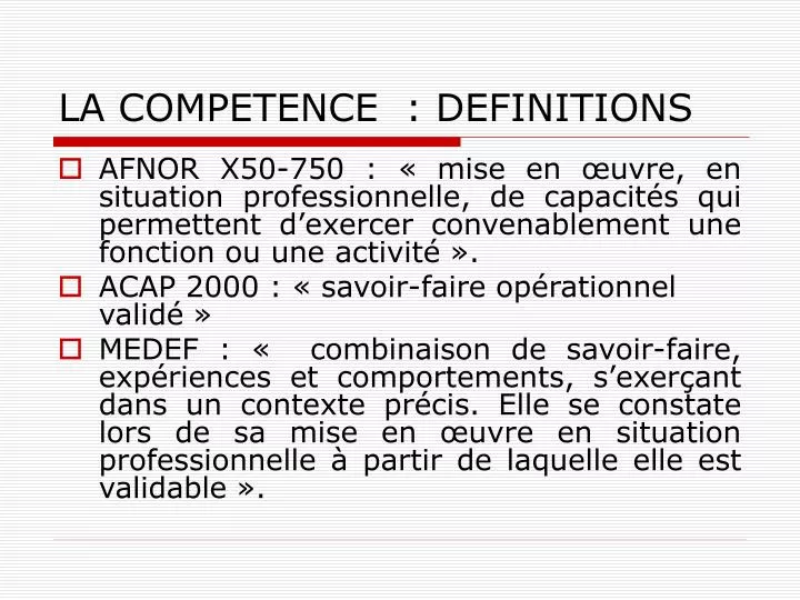 la competence definitions