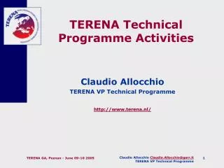 TERENA Technical Programme Activities