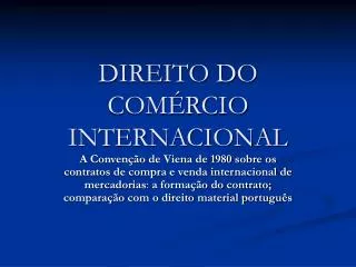 direito do com rcio internacional