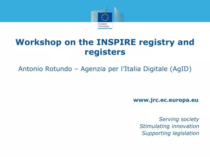 workshop on the inspire registry and registers