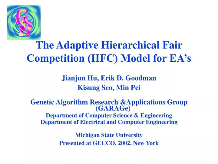 the adaptive hierarchical fair competition hfc model for ea s