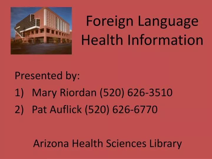 foreign language health information