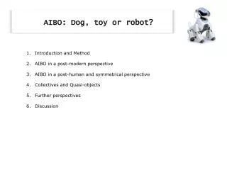 AIBO: Dog, toy or robot?
