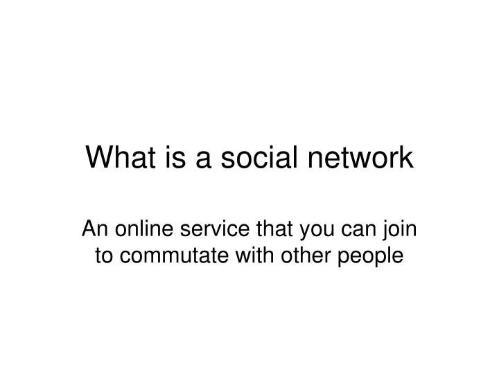 what is a social network