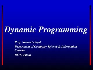 Dynamic Programming